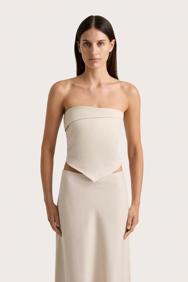 Faithfull The Brand Antibes Strapless Top Sand - Final Sale