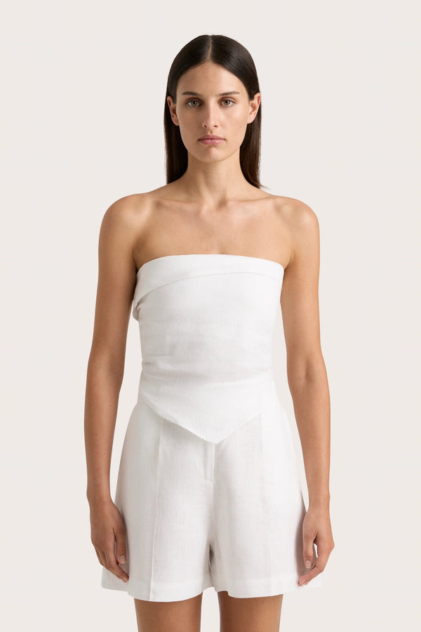 Faithfull The Brand Antibes Strapless Top White - Final Sale