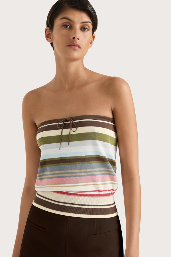 faithfull the brand Arlette Strapless Top Meleu Stripe Multi