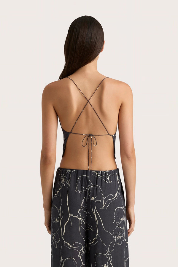 Faithfull The Brand Aurelie Top Calla Charred Navy - Final Sale