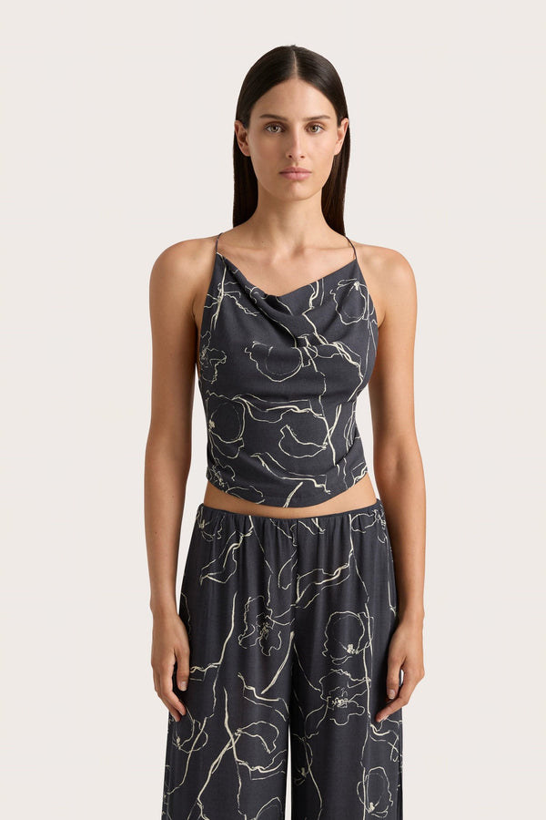 Faithfull The Brand Aurelie Top Calla Charred Navy - Final Sale