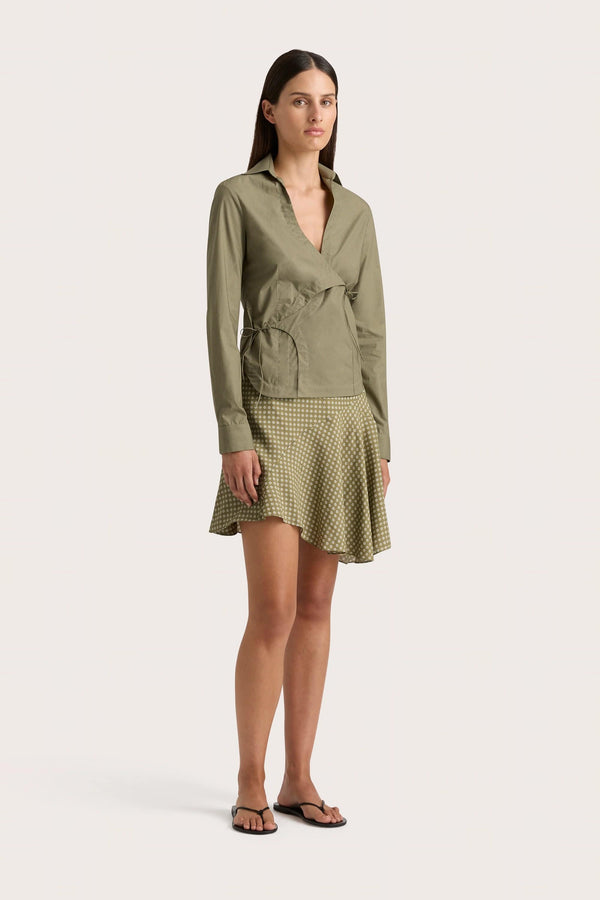 Faithfull The Brand Baia Wrap Shirt Khaki - Final Sale