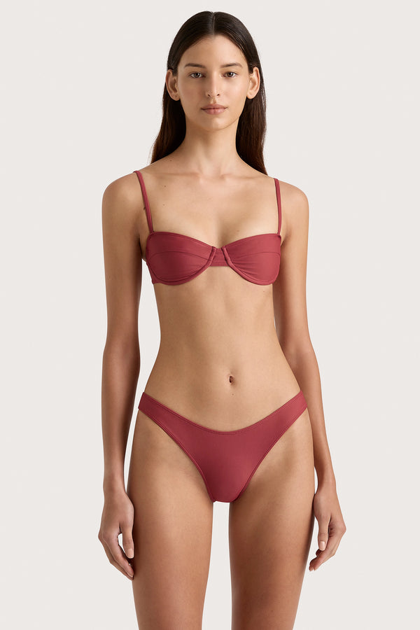 Faithfull The Brand Bebe Bikini Bottom Wine - Final Sale