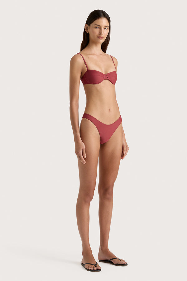 Faithfull The Brand Bebe Bikini Bottom Wine - Final Sale