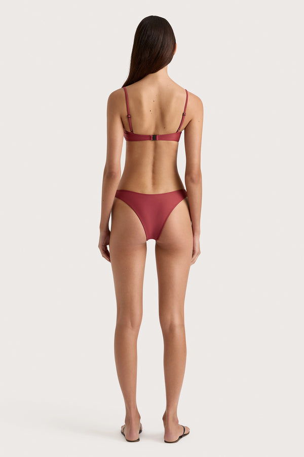 Faithfull The Brand Bebe Bikini Bottom Wine - Final Sale