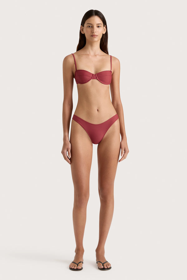 faithfull the brand Bebe Bikini Bottom Wine - Final Sale