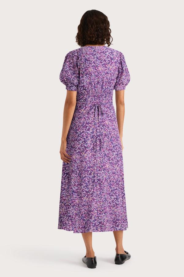 Faithfull The Brand Bellavista Midi Dress Meander Micro Purple - Final Sale