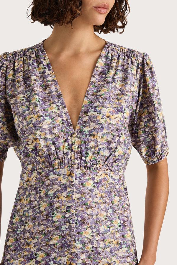 Faithfull The Brand Bellavista Midi Dress Valerie Floral Purple