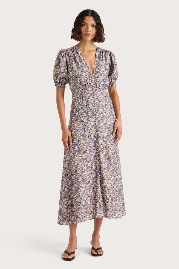 faithfull the brand Bellavista Midi Dress Valerie Floral Purple
