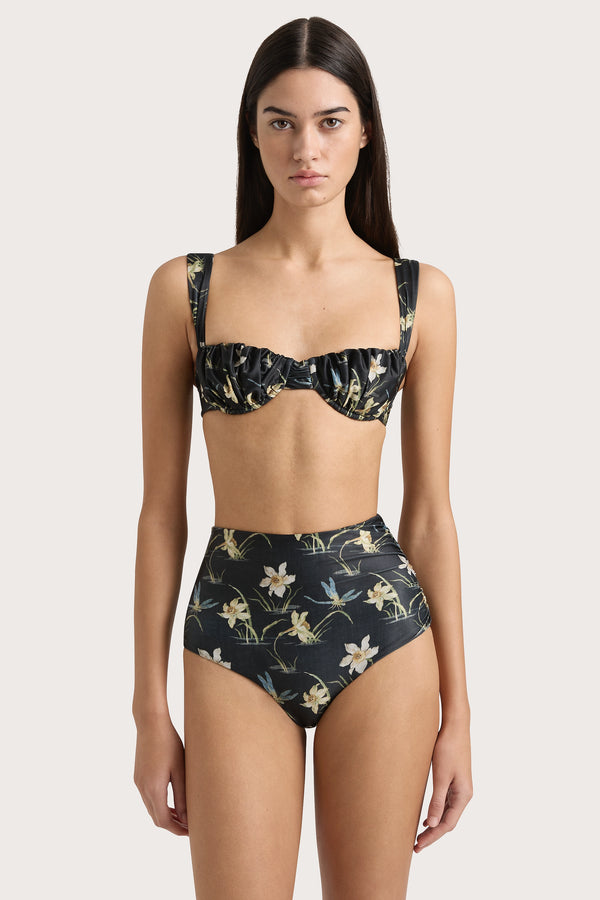 Faithfull The Brand Bianca Bikini Bottom Daffodil Print - Final Sale