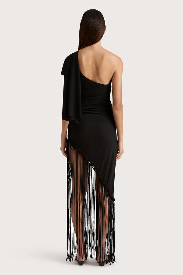Faithfull The Brand Bijou Asymmetric Dress Black - Final Sale