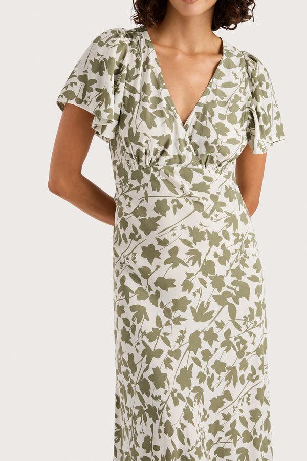 Faithfull The Brand Boda Midi Dress Poplar Sage - Final Sale