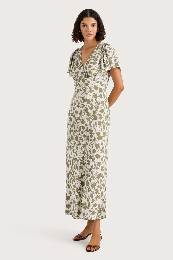 Faithfull The Brand Boda Midi Dress Poplar Sage - Final Sale