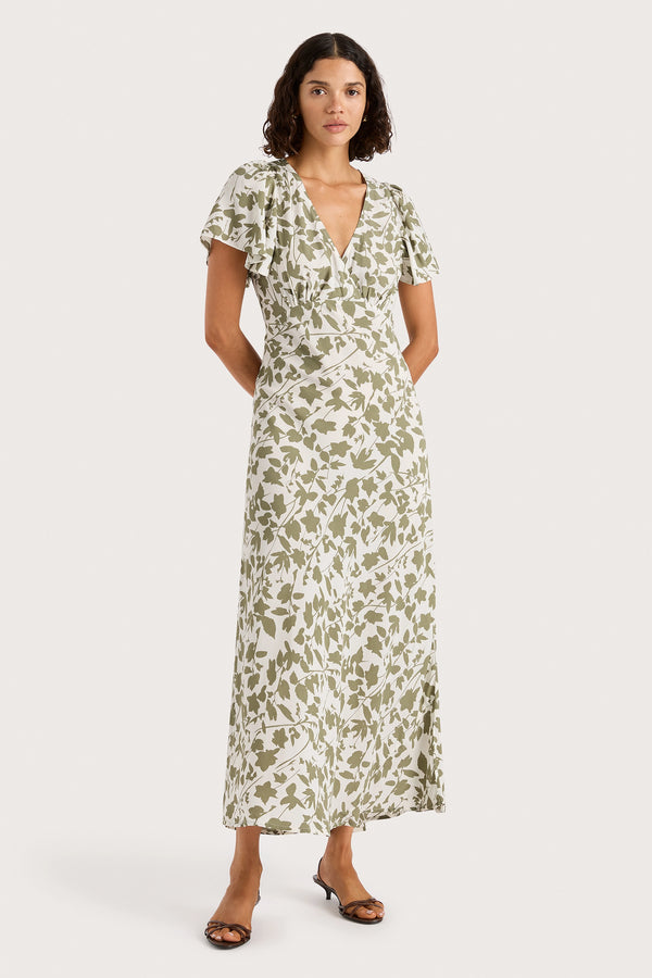 faithfull the brand Boda Midi Dress Poplar Sage - Final Sale