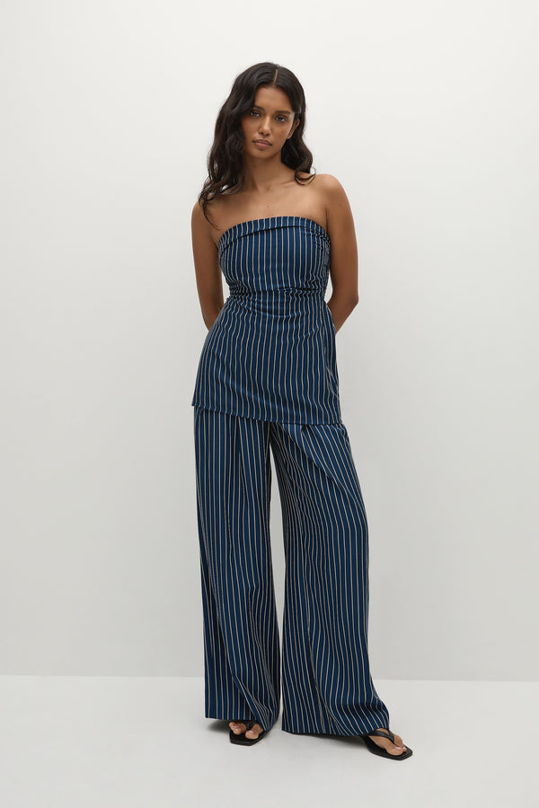 faithfull the brand Britta Top Chevron Stripe Vintage Navy