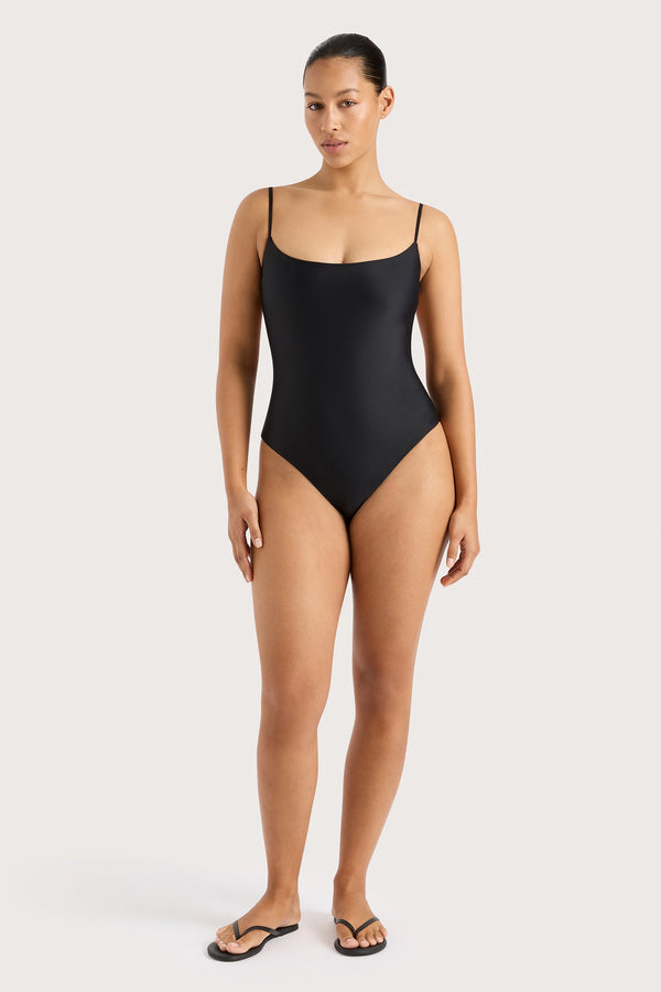 faithfull the brand Cabo String One Piece Black - Final Sale