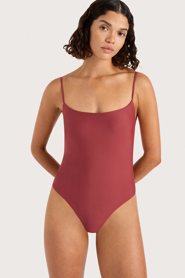 Faithfull The Brand Cabo String One Piece Wine - Final Sale