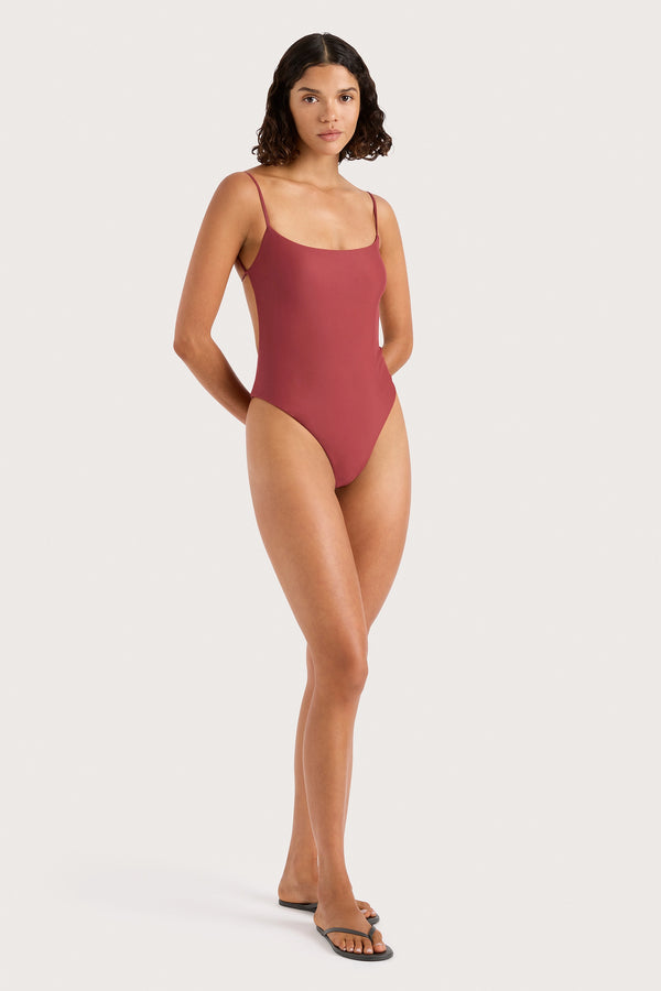 Faithfull The Brand Cabo String One Piece Wine - Final Sale