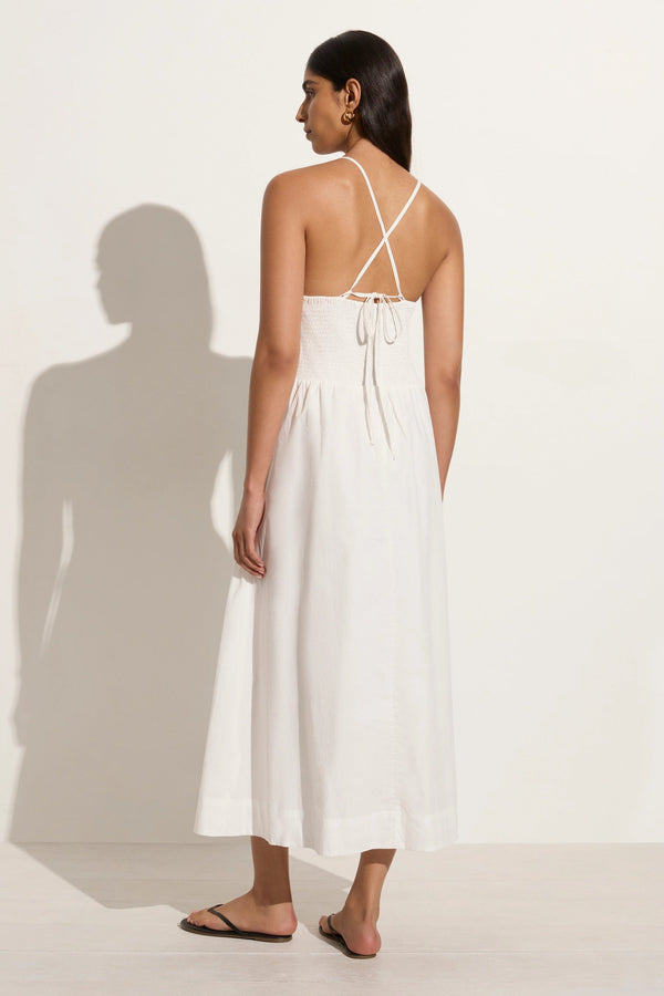 Faithfull The Brand Camera Midi Dress White - Final Sale