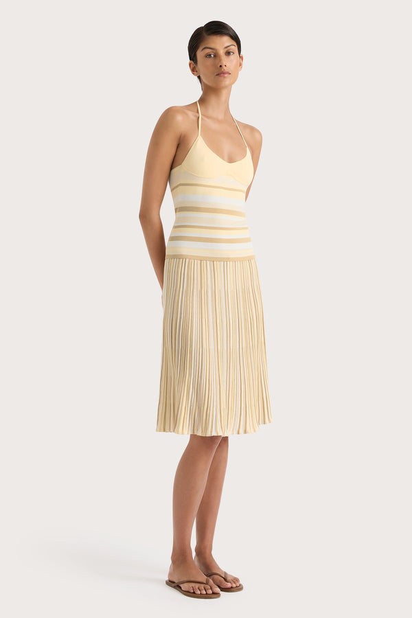 Faithfull The Brand Citara Drawstring Skirt Butter Stripe