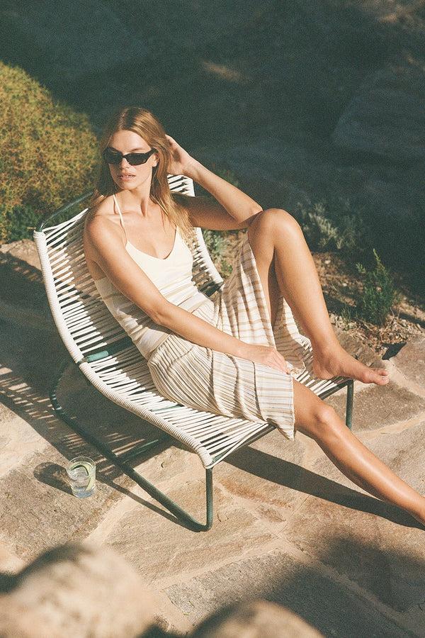 Faithfull The Brand Citara Halter Top Butter Stripe