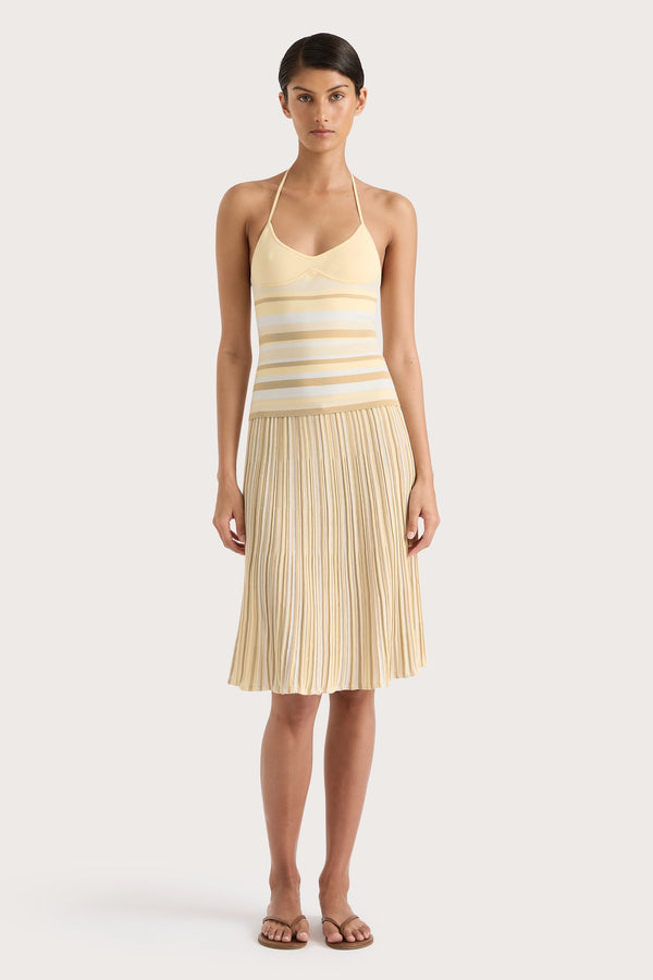 faithfull the brand Citara Halter Top Butter Stripe