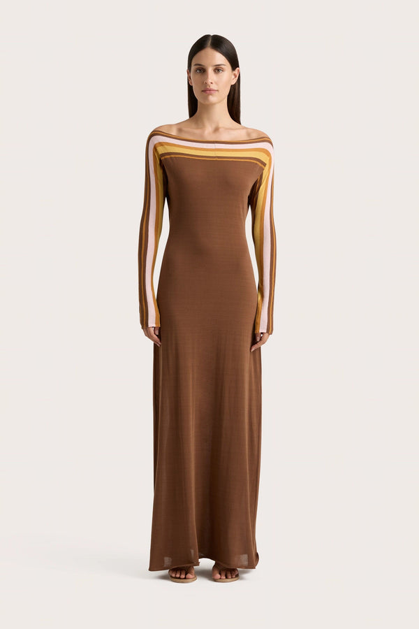 faithfull the brand Citara Maxi Dress Cocoa - Final Sale
