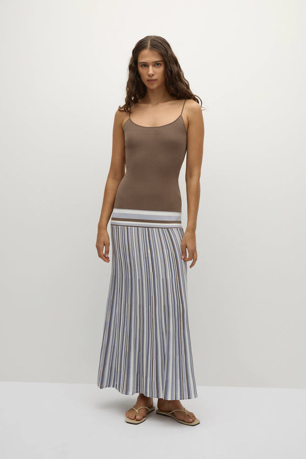 faithfull the brand Citara Maxi Dress Pale Blue Stripe