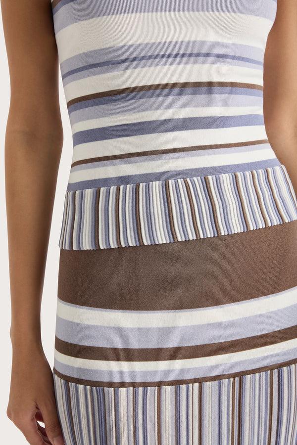 Faithfull The Brand Citara Strapless Top Pale Blue Stripe