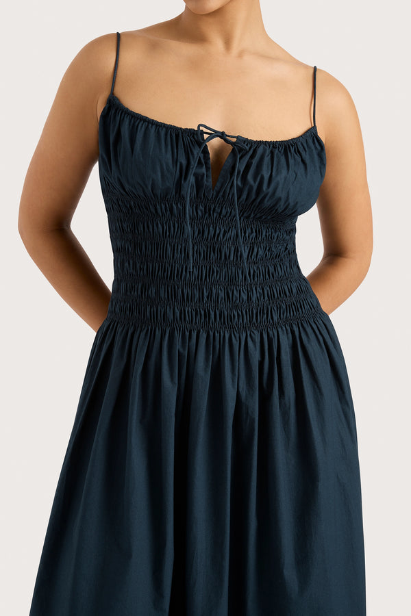 Faithfull The Brand Claude Maxi Dress Navy - Final Sale