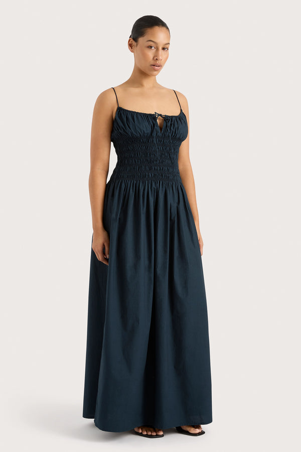 Faithfull The Brand Claude Maxi Dress Navy - Final Sale