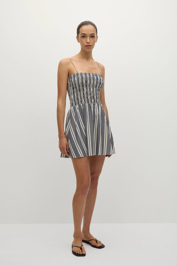 Faithfull The Brand Corah Mini Dress Antique Navy Stripe
