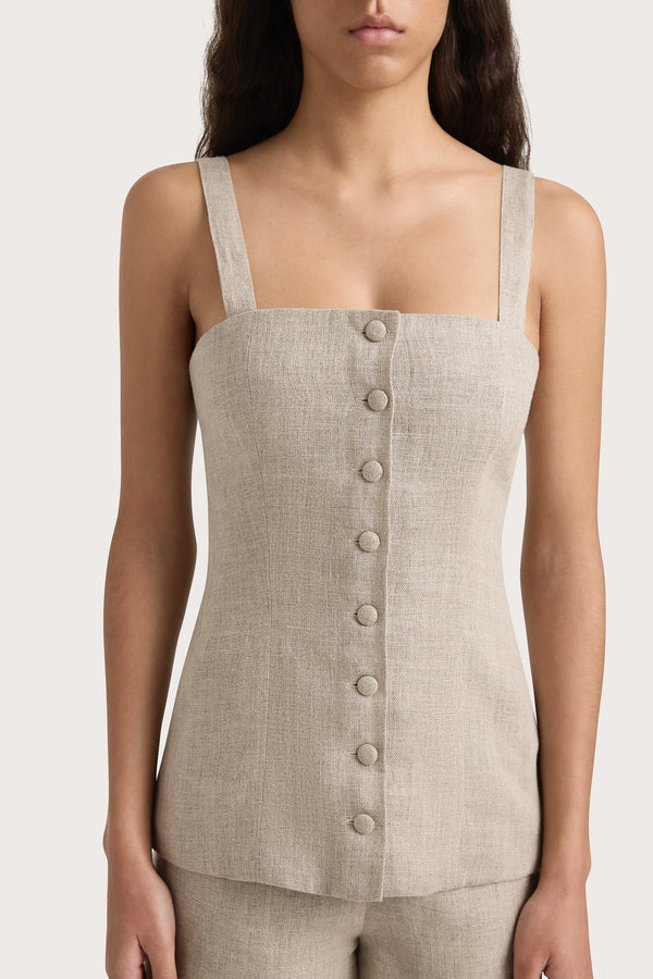 Faithfull The Brand Corbiere Vest Oatmeal - Final Sale