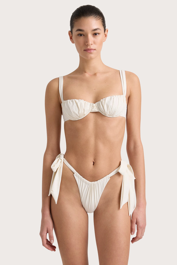 Faithfull The Brand Costa Bikini Bottoms White - Final Sale