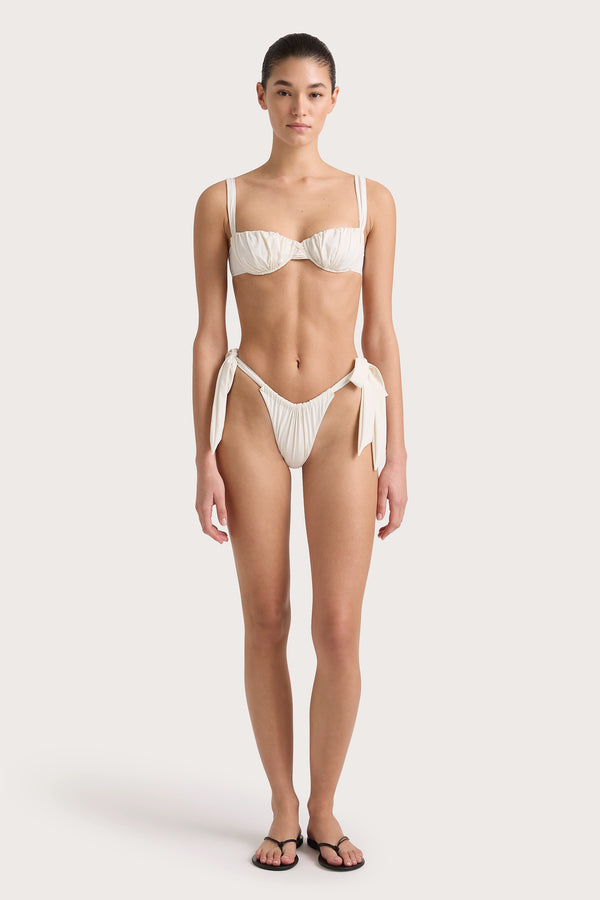faithfull the brand Costa Bikini Bottoms White - Final Sale