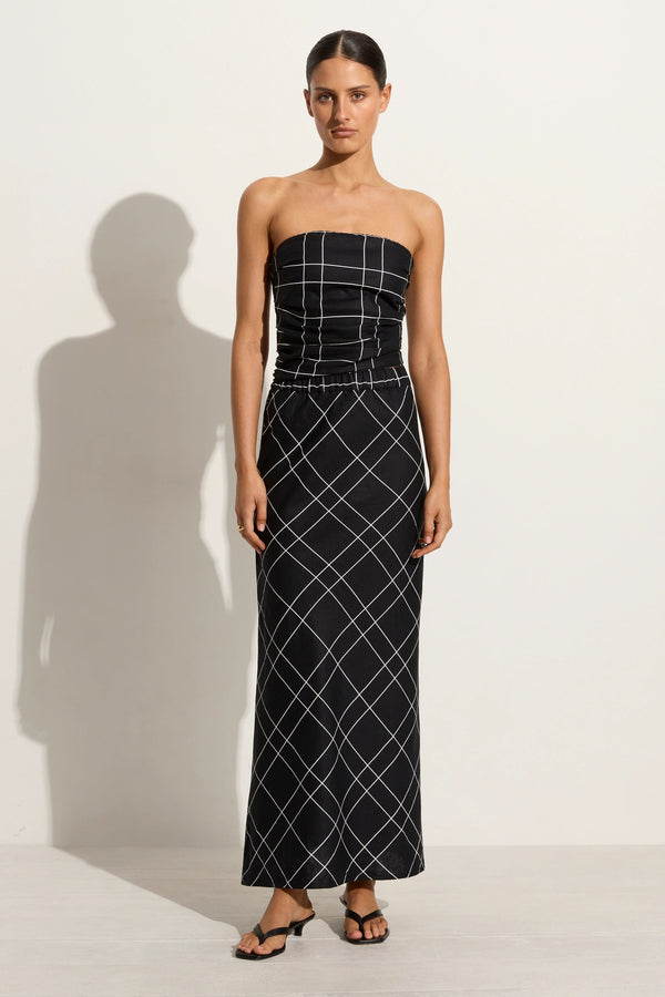 Faithfull The Brand Dalicenca Skirt Letizia Check Black - Final Sale