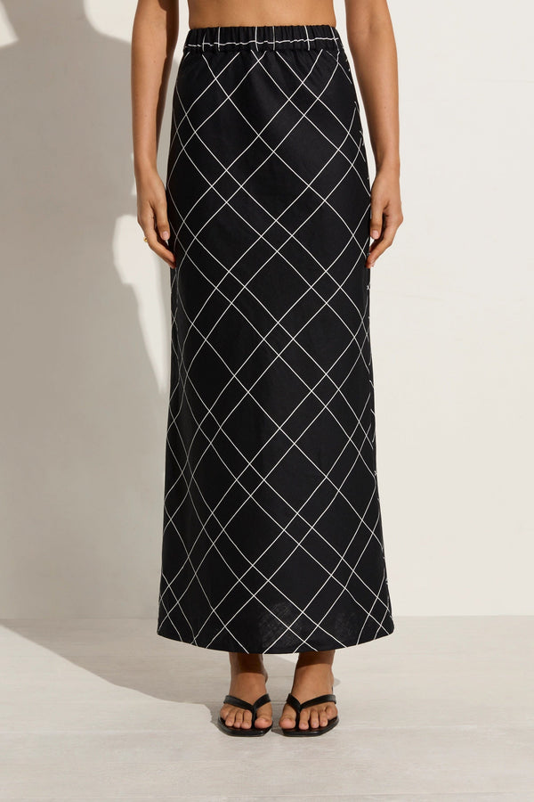 Faithfull The Brand Dalicenca Skirt Letizia Check Black - Final Sale