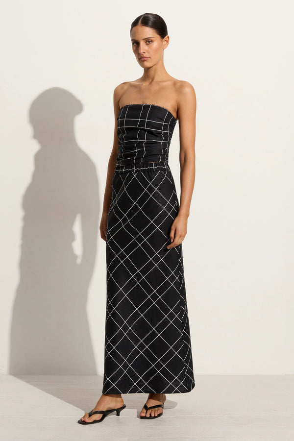 faithfull the brand Dalicenca Skirt Letizia Check Black - Final Sale