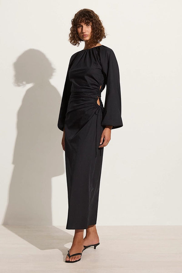 faithfull the brand De Deus Midi Dress Black - Final Sale