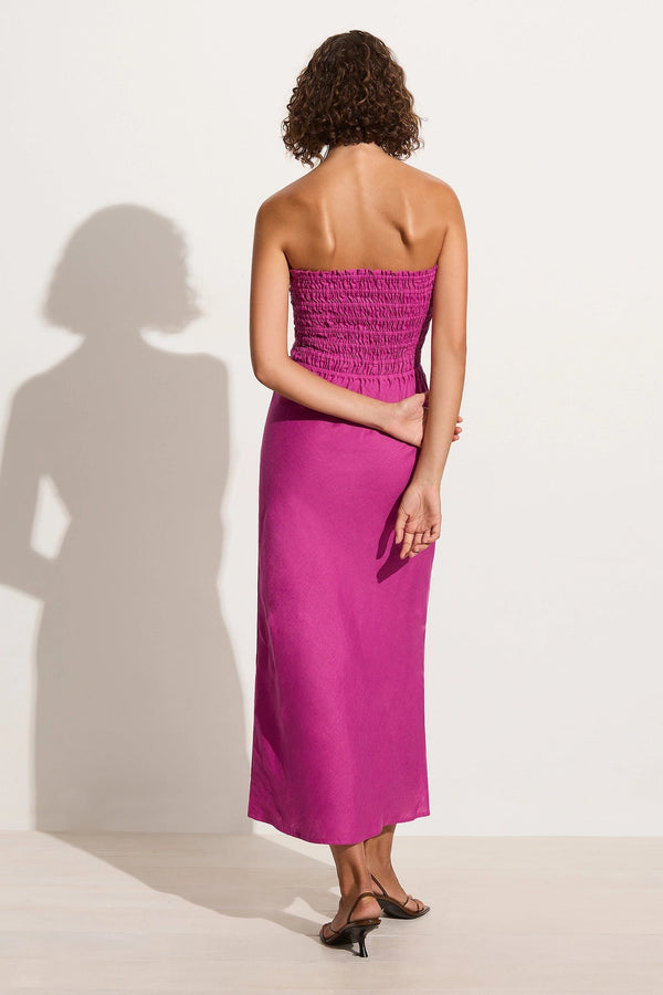 Faithfull The Brand Do Dora Midi Dress Magenta - Final Sale