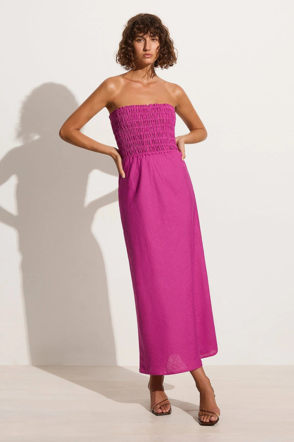 faithfull the brand Do Dora Midi Dress Magenta - Final Sale