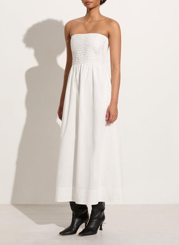 Faithfull The Brand Dominquez Midi Dress White - Final Sale