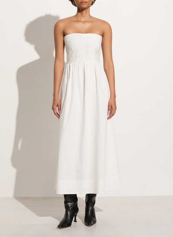 faithfull the brand Dominquez Midi Dress White - Final Sale
