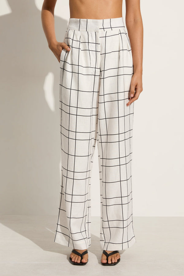 Faithfull The Brand Duomo Pant Letizia Check White - Final Sale