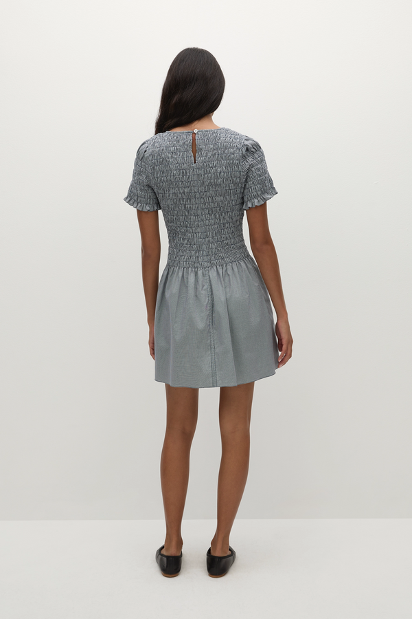 Faithfull The Brand Edda Mini Dress Hanne Gingham Vintage Navy