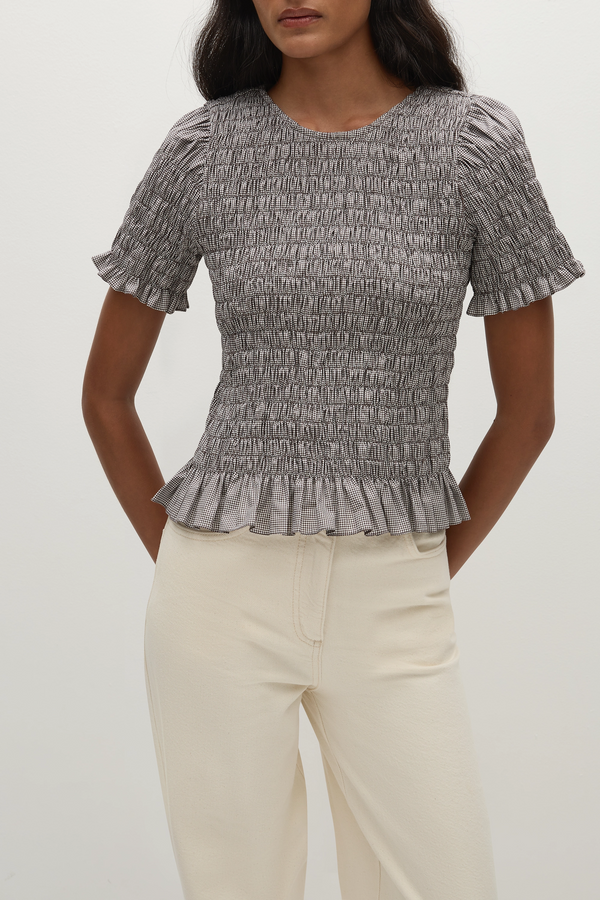 Faithfull The Brand Edda Top Hanne Gingham Espresso