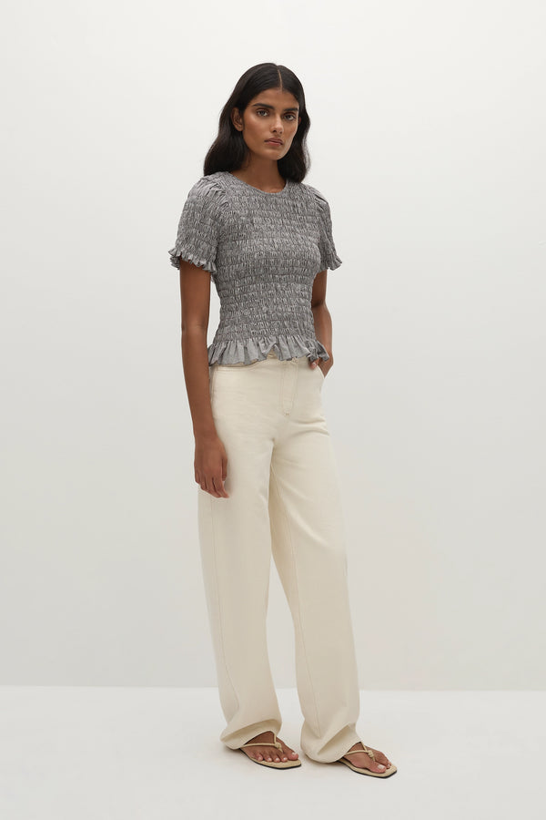 Faithfull The Brand Edda Top Hanne Gingham Espresso