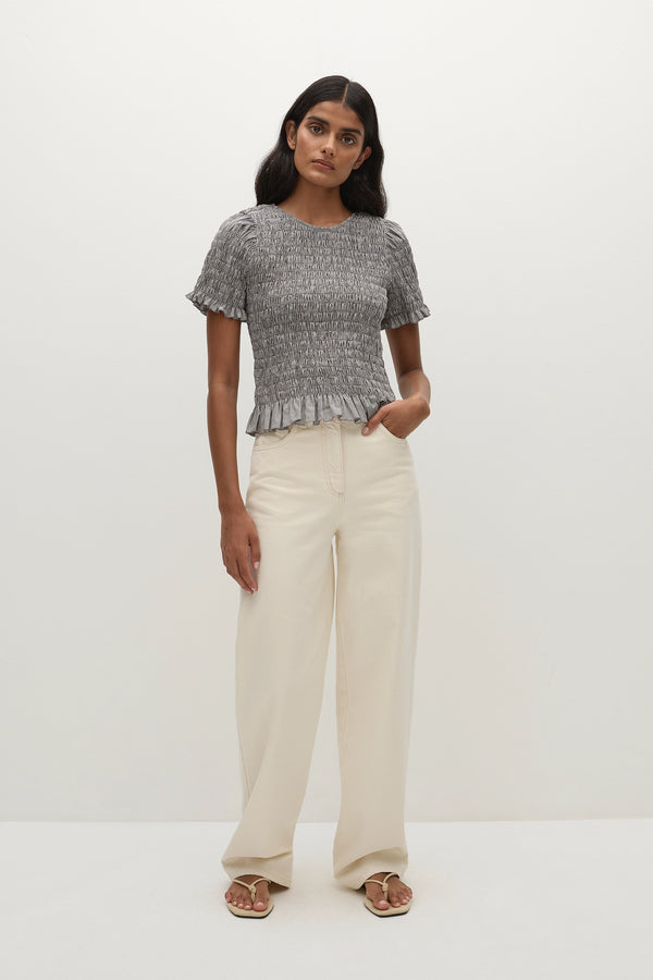 faithfull the brand Edda Top Hanne Gingham Espresso