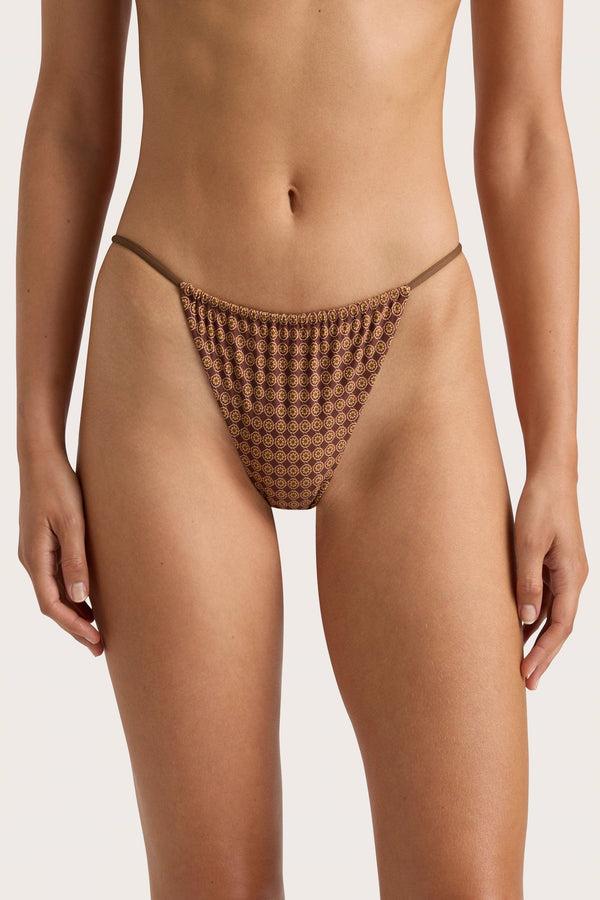 Faithfull The Brand Elea Bikini Bottom Oliander Cocoa - Final Sale
