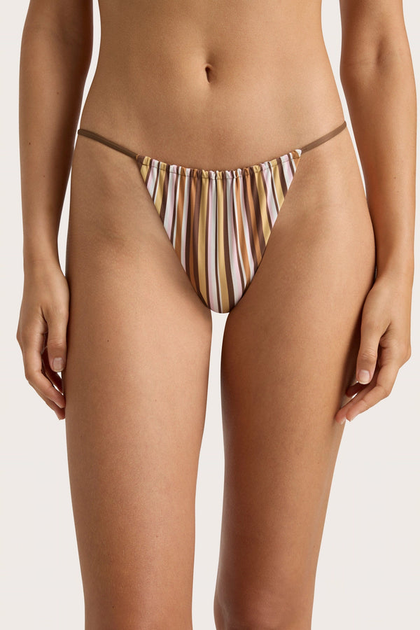 Faithfull The Brand Elea Bikini Bottom Terracotta Stripe - Final Sale